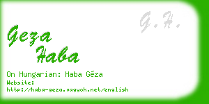 geza haba business card