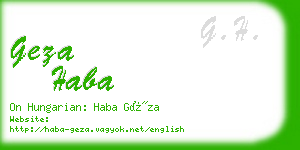 geza haba business card